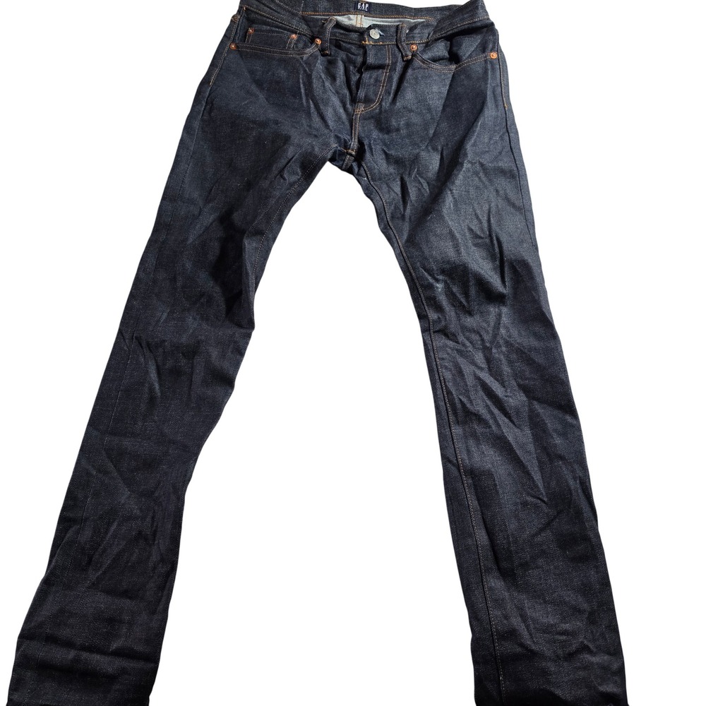 Gap 1969 Men Skinny Kaihara Japanese Selvedge Stretch Denim Jeans 29x32 Dark